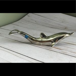 Silver plated dolphin 2-way bottlecap opener